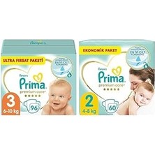 Nacario Bebek Bezi Care 3 Beden 96 Adet Fırsat Paketi & Bebek Bezi Care 2