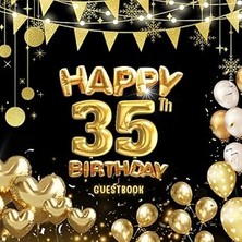 Nacario Happy 35TH Birthday Guest Book Balloon Gold Make Your 35TH Birthday Memorable With "35 And Prospero