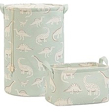 Nacario Textile 2'li Çocuk Odası Dinozor Sepet Set 1 Adet 30 x 21 x 18/36 x 48 cm