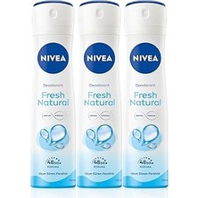 Nacario Nivea Kadın Sprey Deodorant Fresh 150 ml x 3 Adet, Ter Ter Kokusuna Karşı 48 Saat Deodor