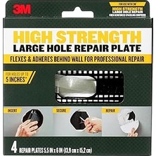 Nacario RP6IN-4PK Plaka, 4'lü Paket Yüksek Mukavemetli Büyük Delik Onarım Seti, Koyu Gri