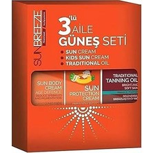 Nacario Sun Breeze 3lü Aile Güneş Seti 50+Spf Yüz Güneş Kremi, 50+Spf Çoçuk Güneş Kremi 0 Spf Bronzlaştırıc