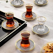 Nacario Schafer Tommy 6 Lı Cam Çay Seti 12 Parça-Siyah