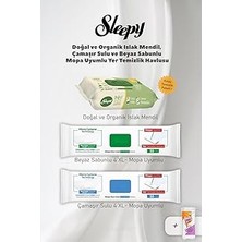 Nacario Sleepy Mopa Uyumlu Havlu Organik Islak Mendil Seti, Pamuk Hediyeli