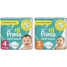 Nacario Bebek Bezi Aktif Bebek 4 Numara 136 Adet Aylık Fırsat Paketi & Bebek Bezi Aktif Bebek 3