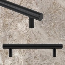 Nacario 10 Adet Rosemary Mobilya Mutfak Çekmece Dolap Kapak Kulpu Kulbu 128 mm Mat Siyah Metal Kulp (10 Ade