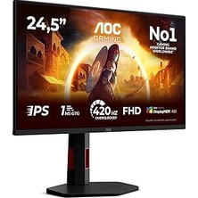 Nacario Aoc 25G4KUR 24.5" 420Hz(Oc) 1ms HDMI Dp Adaptivesync HDR400 Pivot Fhd Fast IPS Monitör