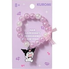 Nacario Sanrio Kuromi Boncuklu Fiyonk Detaylı Saç Lastiği