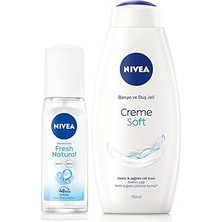 Nacario Nivea Kadın Pump Sprey Deodorant Fresh 75ML Creme Yoğun Nemlendirici Duş Jeli 750ML