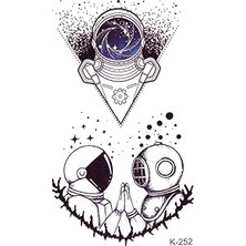Nacario Bearpear Astronot Dövmesi Çift Dövmesi Tattoo