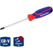 Nacario Workpro WP221036 PZ1X100MM Cr-V Manyetik Profesyonel Yıldız Tornavida