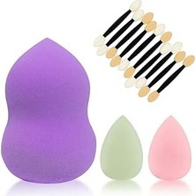 Nacario Makyaj Süngeri Seti, 3’lü Beauty Blender Sünger (Büyük, Mini) Çift Taraflı Göz Farı Aplikatörleri,