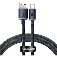 Nacario Crystal Shine Usb-A - Type-C Hızlı Şarj Veri Kablosu 100W 5A 1,2m – Siyah (Iphone