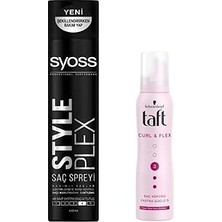 Nacario Syoss Styleplex Saç Spreyi 400 ml + Taft Kıvırcık/bukle No:3 Saç Köpüğü 150 ml Seti