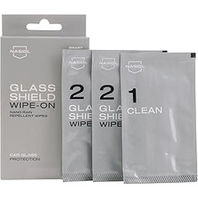Nacario Nasiol Glasshield Wipe On Araç Nano Yağmur Kaydırıcı Su Itici Mendil 1 Yıl Etkili Cam Bakımı, Ca