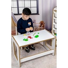Nacario Çocuk Oyun, Aktivite Etkinlik Masası, Beyaz 18MM 1.sınıf Mdf (Çekmecesiz)