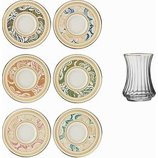 Nacario Sandro Moreno 1453 Şal Optik 12 Parça Altı Kişilik Çay Seti 110 ml