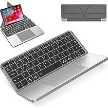 Nacario Coverzone Katlanabilir Türkçe Q Kablosuz Klavye, Tablet Telefon Standlı, Geniş Touchpad, Çoklu Ciha