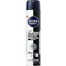 Nacario Nivea Men Erkek Sprey Deodorant Black&white Invisible 200 Ml, 72 Saat Anti-Perspirant Ter