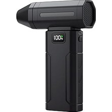 Nacario Turbo Jet Fan - Çok Amaçlı Yüksek Güçlü El Fanı - 5 Kademeli Hız Ayarı, Usb-C Şarjlı, LED Aydınlatm