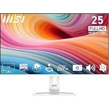 Nacario Msi 24.5" MP251W E2, Kurumsal Monitör, Fhd, 16:9 Flat, Ips, 120Hz 1ms Adaptive-Sync Beyaz