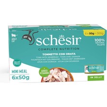 Schesir Ton Balıklı ve Çipuralı Jelly Kedi Yaş Maması 50 gr 6'lı Kedi Konserve Islak Mama