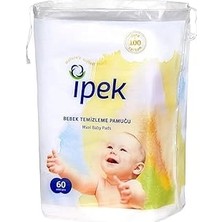 Nacario Ipek Bebek Temizleme Pamuğu, Beyaz, 60 Adet