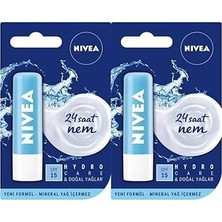 Nacario Nivea Hydro Care Spf 15 Güneş Korumalı Dudak Bakım Kremi 4,8g X2 Adet