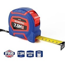 Nacario Workpro WP261010 7,5MX25MM/25FT. Naylon Kaplama Sarı Çelik Şerit Metre