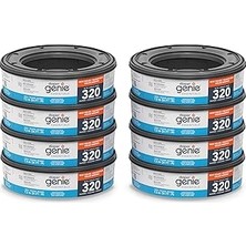 Nacario Diaper Genie Essentials Yuvarlak Yedek 8'li Paket | 2560'A Kadar Yenidoğan Bezi Tutar | Kokusuz Sür