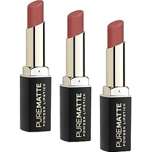 Nacario Pure Matte Powder Lipstick No: 103 - Nemlendirici Pudramsı Mat Ruj (3 Paketi)