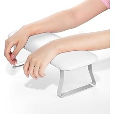 Nacario Düz Metal Ayaklı Ergonomik Manikür Sehpası Beyaz Manikür Kol Desteği H9W
