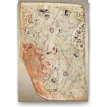 Nacario Tabloshop Piri Reis Dünya Haritası Kanvas Tablo - 100X140CM