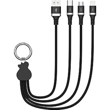 Nacario X-Level X-Trio 3 In 1 Usb-A Çoklu Şarj Kablosu 30CM – Lightning Micro USB Type-C Uyumlu 2.2A 12W Hı