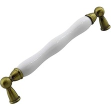 Nacario Domaniç Porselen Antik Sarı Kulp 160 mm Mobilya Çekmece Mutfak Dolabı Dolap Kapak Kulplar Kulb Kulp