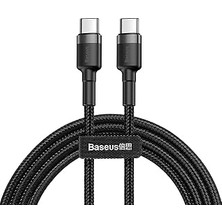 Nacario Cafule, 3.0 A Usb-C & Usb-C Şarj & Data Aktarımı Kablosu, Flash/hızlı Şarj, 1 Metre, Gri/siy
