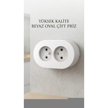 Renas Store Çift Girişli Beyaz Sıva Üstü Modern Duvar Prizi