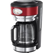 Nacario 21700-56 Ribbon Filtre Kahve Makinesi Kırmızı, 10 Fincana Kadar, 1.25 L Cam Sür