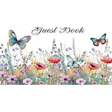 Nacario Independently Published Guest Book: Watercolor Wild Flowers With Butterflies Rustic Theme For Weddi