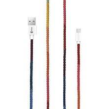 Nacario Vorson Handmade CC-003 Handmade Rainbow Micro Android Şarj Data Kablosu, 100 cm