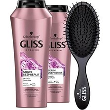 Nacario Gliss Deep Repair Şampuan 500 ml x 2 Adet + Saç Fırçası Set