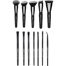 Nacario Z'oreya Kabuki Professional 12 Parça Makyaj Fırça Seti, Siyah