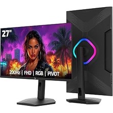 Nacario Gamepower Lunis L40 27'' 200Hz 0.5ms VA FHD RGB Pivot Monitör Sıfır Ölü Piksel Garantili