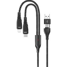Nacario GA51 4ın1 20V 5A Pd 100W Type-C Hızlı Şarj Kablo, 9V 3A 27W Iphone Ligtning