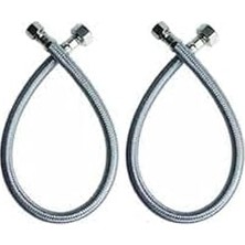 Nacario 2 Adet 3/8 Dişi Çelik Klozet Bağlantı Flex Hortumu Spirali 80 cm