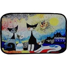 Nacario Miapet Elekli Desenli Tuvalet Önü Paspası 60 x 45 cm Gece