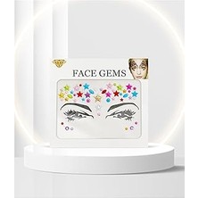 Nacario Renkli Yıldızlar Kendinden Yapışkanlı Yüz Taşı, Makyaj Taşı, Kına, Festival, Konser, Face Gems
