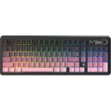 Nacario Ajazz AK980 Kablosuz Hot-Swap Tft Ekranlı Mekanik Oyun Klavyesi 8.000 Mah Batarya Pembe - Gift Swit
