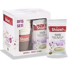 Nacario Shazel Hazır Sütlü Türk Kahvesi Şekerli - Ofis Seti - 11 Gr. 10'lu Kutu