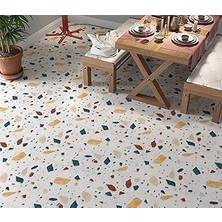 Nacario Stickerart Yer Kaplama Zemin Kaplama Folyosu 65X130 cm Terrazzo Renkli Mermer